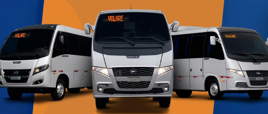 Micro-ônibus Volare em cenário de viagem